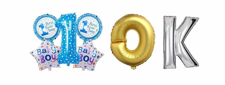 Zahl 1 DekoRex Folienballon Gold 40cm Geburtstag Jubiläum Hochzeit Deko